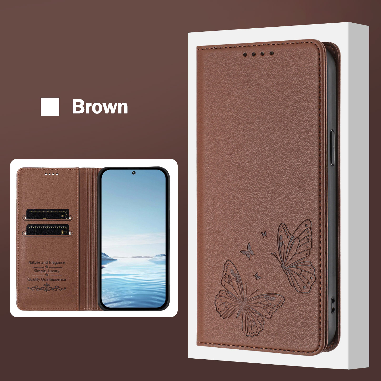 Realme Note 50 - Étui portefeuille en cuir à double