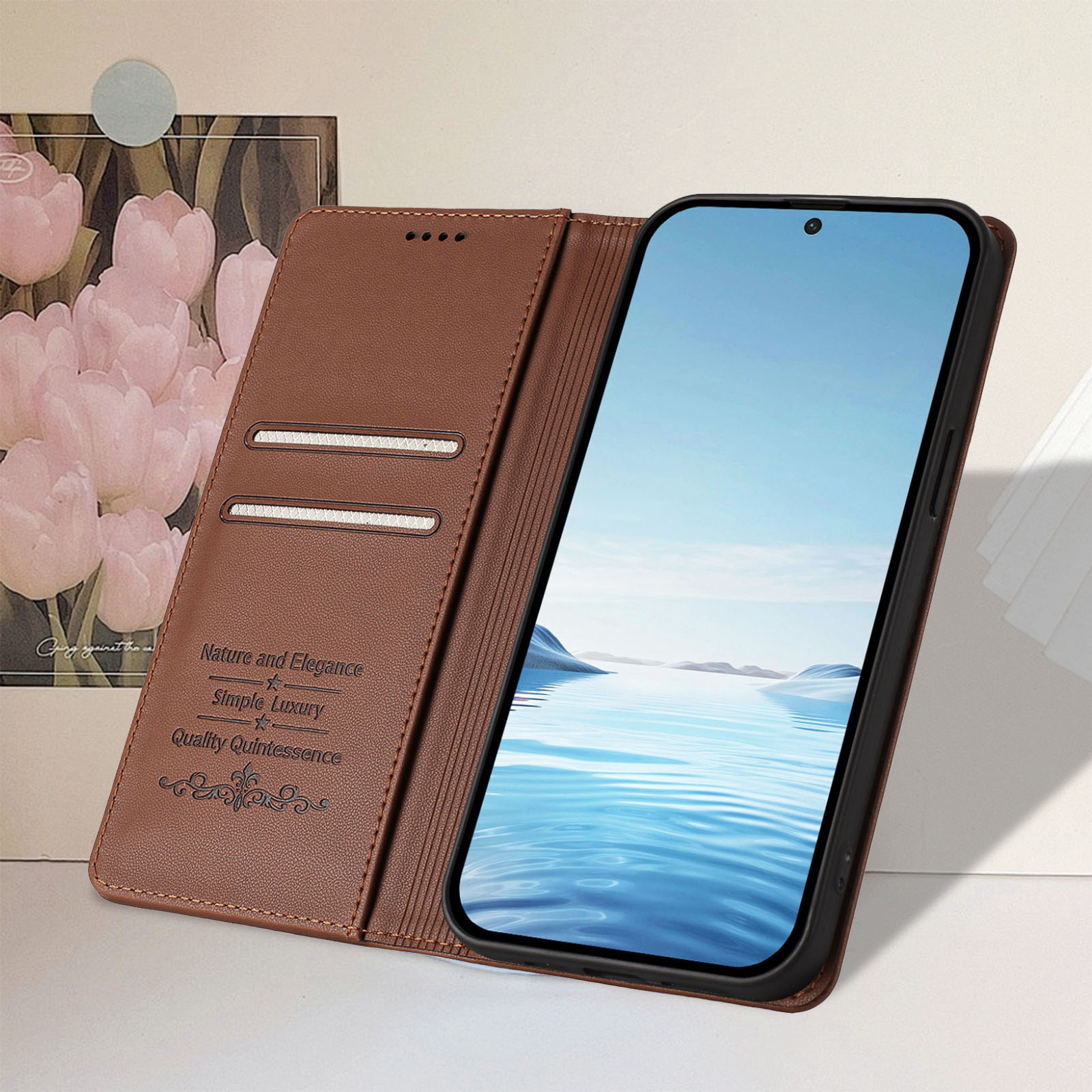 Étui portefeuille en cuir à do - Realme Note 50 avis et prix